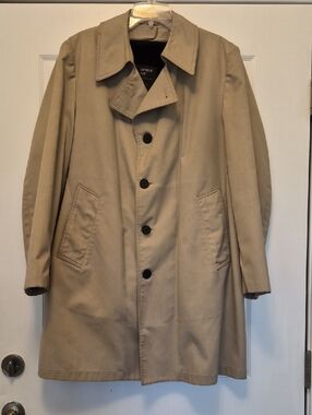 London Fog Khaki Men's Trench Coat With Zippered Lining Size 42 Reg